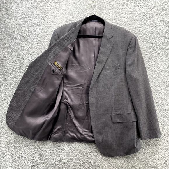 Cremieux Loro Piana Blazer Adult 44R Gray Blue Wool Knit Sport Coat Business Men - Picture 3 of 13